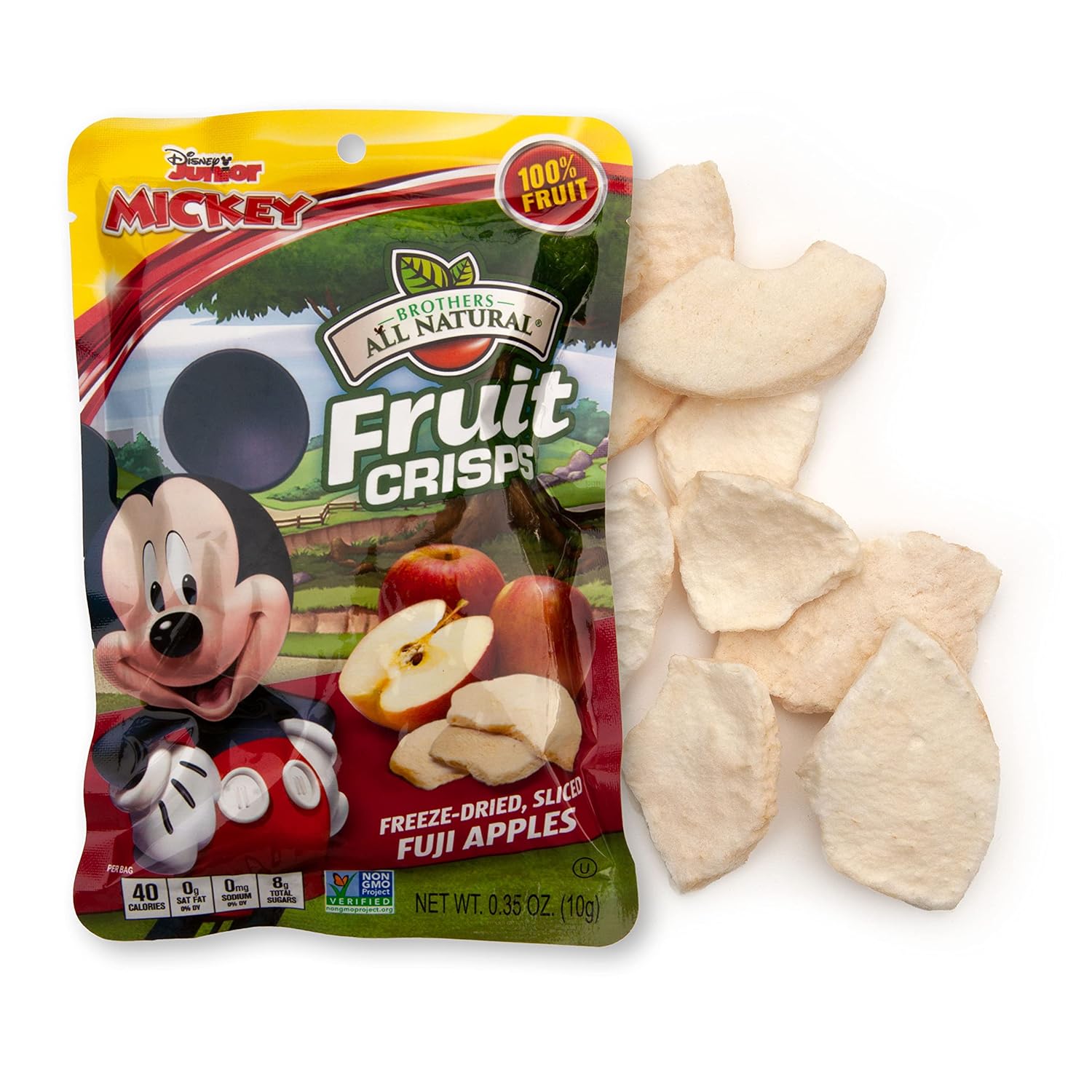 Brothers All Natural Disney Freeze Dried Fruit Crisps, Variety Pack, 12 Single Serve Bags, Fuji Apple, Asian Pear, Strawberry, Made with 100% Fruit, Gluten Free, Soy Free, Vegan, Heathy Snack