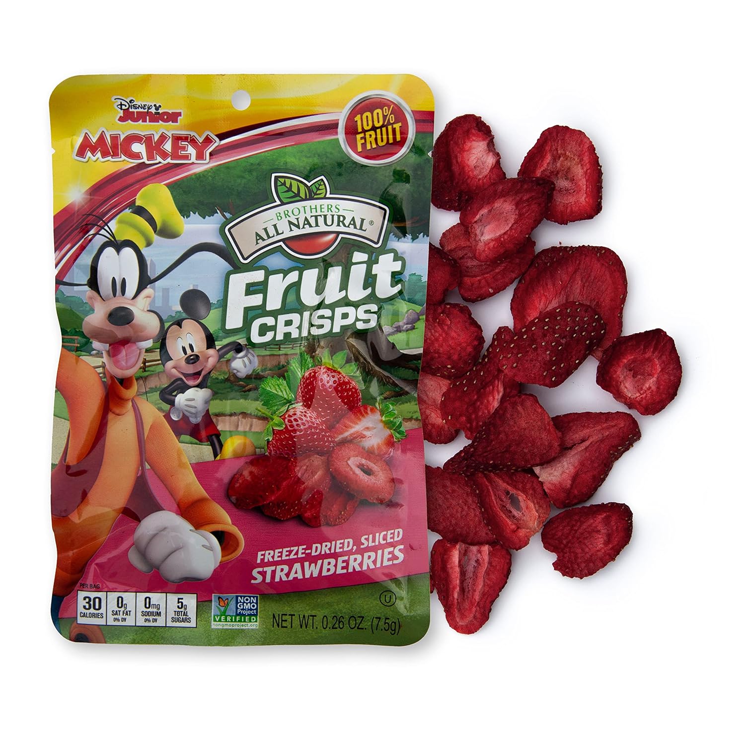 Brothers All Natural Disney Freeze Dried Fruit Crisps, Variety Pack, 12 Single Serve Bags, Fuji Apple, Asian Pear, Strawberry, Made with 100% Fruit, Gluten Free, Soy Free, Vegan, Heathy Snack