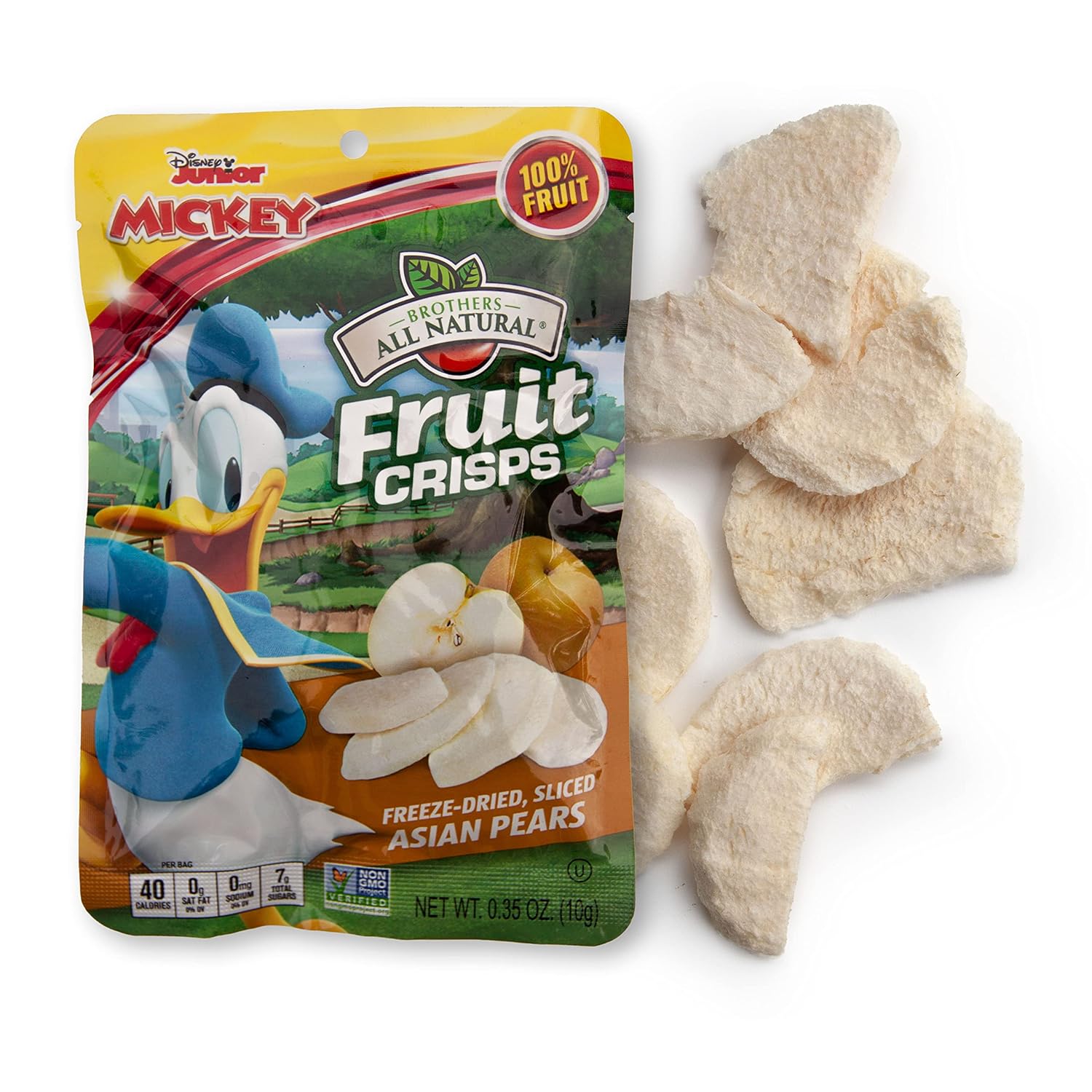 Brothers All Natural Disney Freeze Dried Fruit Crisps, Variety Pack, 12 Single Serve Bags, Fuji Apple, Asian Pear, Strawberry, Made with 100% Fruit, Gluten Free, Soy Free, Vegan, Heathy Snack